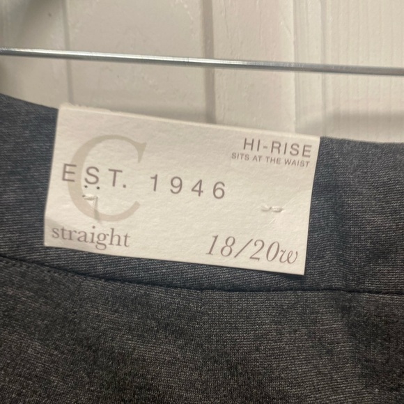 Cato Grey Rayon Stretch Blend High Rise Trousers Size 18/20 W Hook Eye closure - Picture 2 of 10